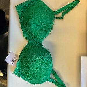 Agent Provocateur Elegant Green Lace Bra 36D